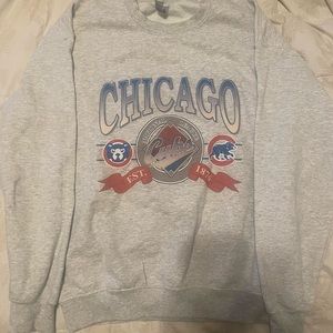 Vintsge logo Chicago Cubs crewneck sweatshirt